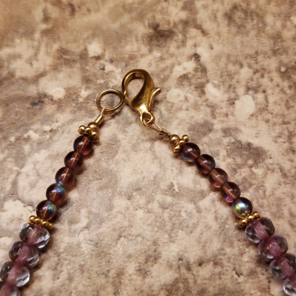 Purple lampwork necklace set - Picture 4 of 8